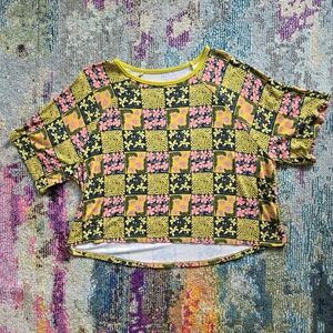 Target Latino Heritage Month Cropped Floral Botanic Colorblock T-Shirt